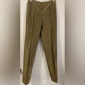 Gold Brocade Straight Leg Trouser